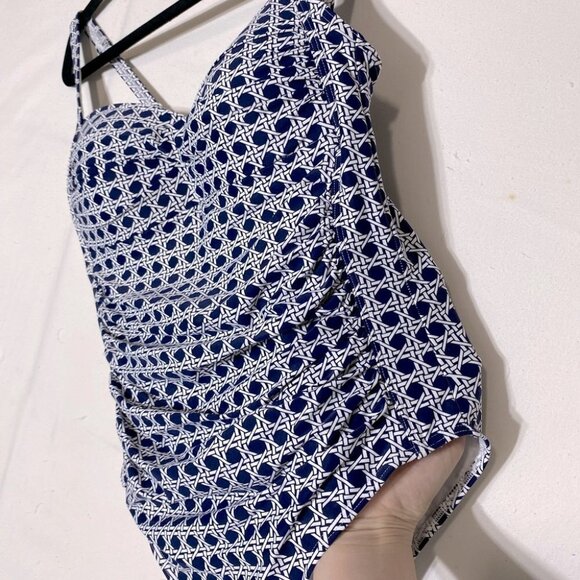 BOND-EYE Australia Navy Blue White Print One Piece Swimsuit XS - Picture 6 of 12